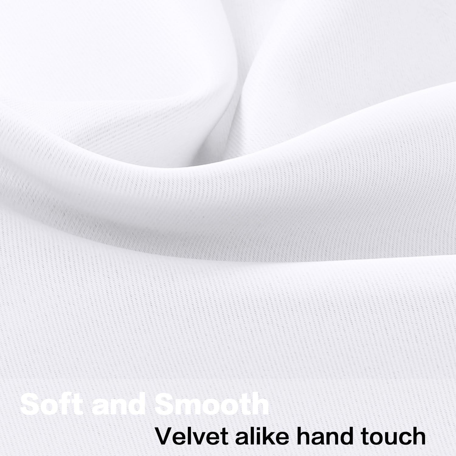 2 Panels White Valance for Windows, Natural Blackout Curtains Valances for Small Windows/Living Room/Bedroom/Bathroom Rod Pocket 52" W X 18" L, Pure White，2 Packs