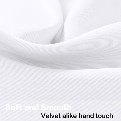 2 Panels White Valance for Windows, Natural Blackout Curtains Valances for Small Windows/Living Room/Bedroom/Bathroom Rod Pocket 52" W X 18" L, Pure White，2 Packs