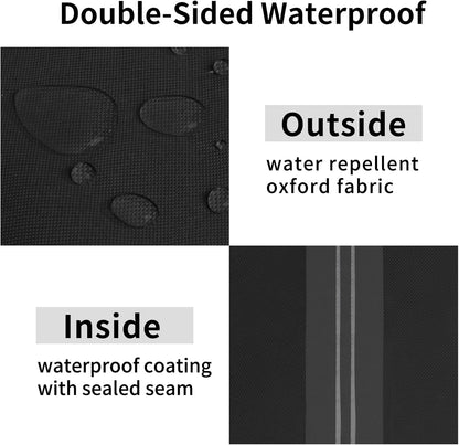 Stackable Patio Chair Cover UV Resistant Outdoor Chair Cover Waterproof Lawn Patio Furniture Covers Fits for 4-6 Stackable Dining Chairs (1 Pack-28Wx36Dx47H Inch, Black)