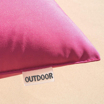 Pack of 2 Decorative Outdoor Waterproof Pillow Covers Square Garden Cushion Sham Throw Pillowcase Summer Shell for Patio Tent Couch 18X18 Inch Hot Pink