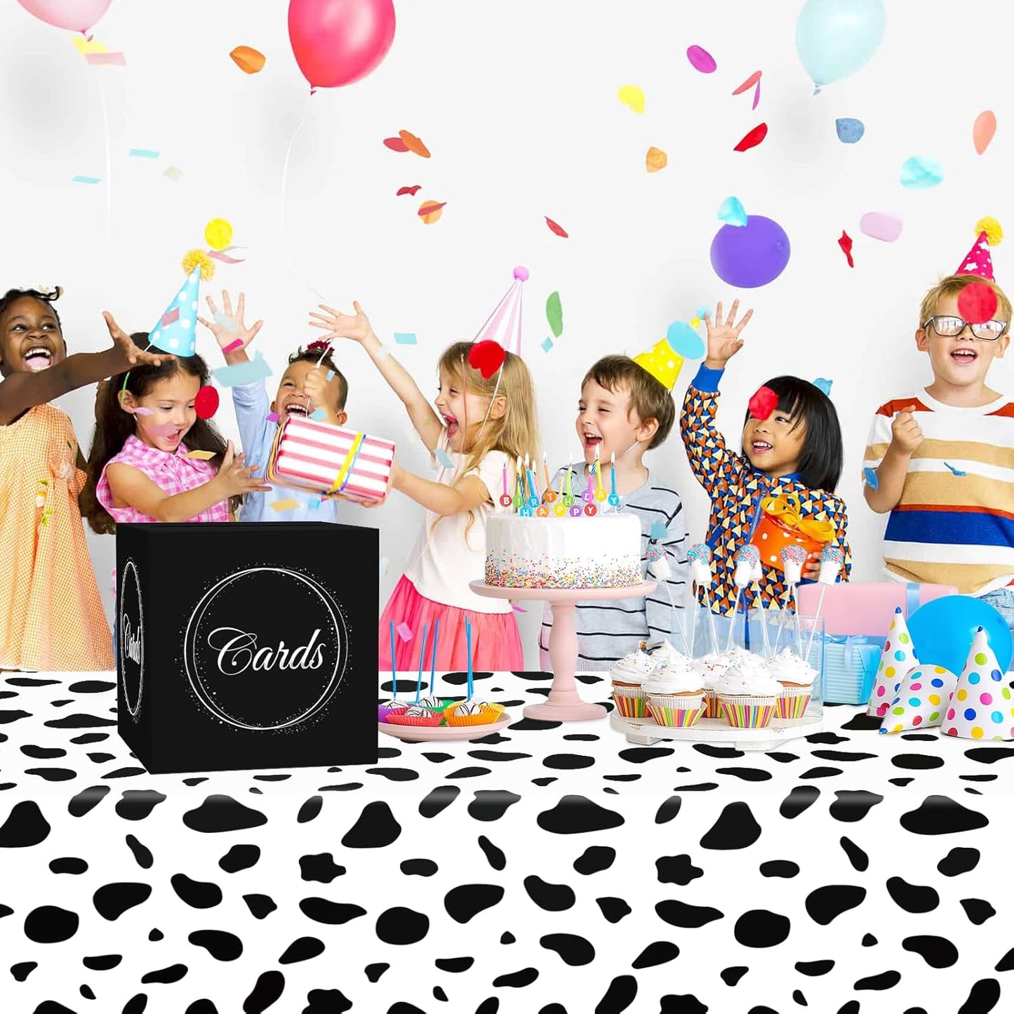 Black Silver Card Box with Gold Foil Design, Gift Cards Receiving Box for Graduations, Birthdays Party, Wedding Receptions, Bridal & Baby Showers, Retirements, Anniversaries