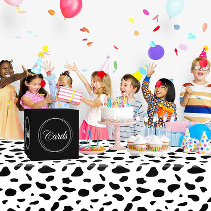 Black Silver Card Box with Gold Foil Design, Gift Cards Receiving Box for Graduations, Birthdays Party, Wedding Receptions, Bridal & Baby Showers, Retirements, Anniversaries