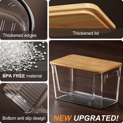 Pantry Organizers Storage, 2 Pack Stackable Kitchen Counter Bins for Onion Potato Garlic, Fruit Vegetable Produce Storage Space-Saving Countertop Organizer (12" X 7" X7")