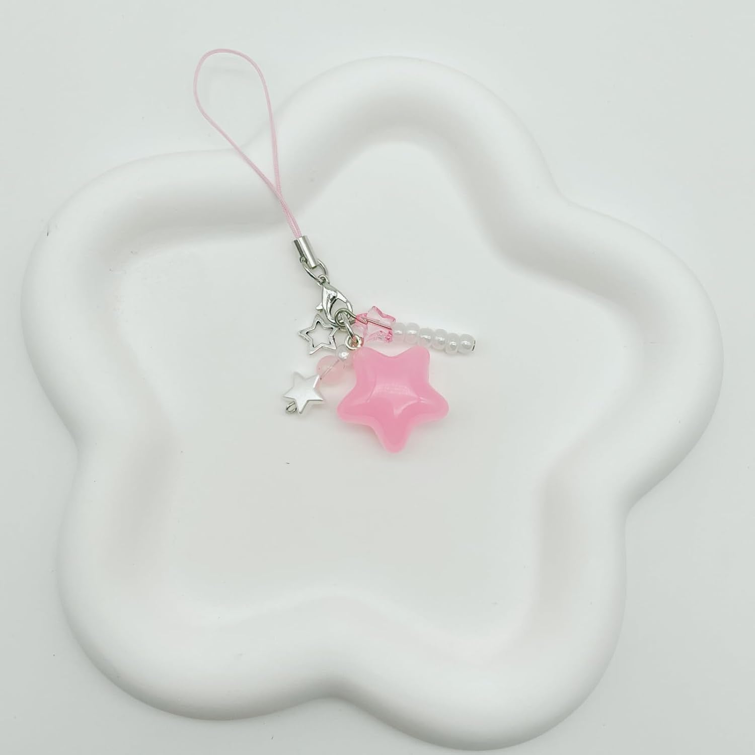 Star Phone Charm Cute Star Beaded Camera Charm Y2K Aesthetic Cell Phone Charms Camera Wrist Strap Chain Lanyard Accessories for Phone Bag Keychain Camera Pendants Decor