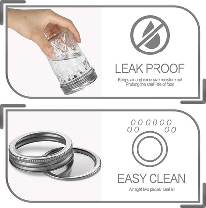 8 oz Mason Jars - 15 Pack Canning and Jelly Jars with Regular Lids, Perfect for Jam, Honey, Wedding and Shower Favors