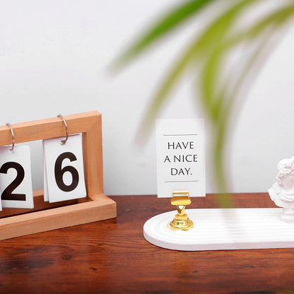 16 Pieces Table Card Holder Place Card Holders 1.7 Inches Gold Steel Card Holders for Photos, Food Signs, Memo Notes, Weddings, Restaurants, Birthdays. (Gold)