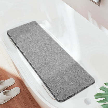 Bathtub Mat Non Slip, Bath Mat for Tub, Shower Mats for inside Shower, 16X46 Inch, PVC Loofah Bathroom Mats for Wet Areas, Quick Drying, Grey
