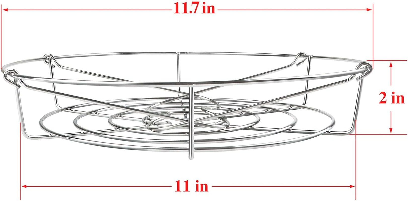 12In Stainless Steel Canning Rack with Contour Handles, Holds 7 Pint or 6 Quart Jars in Pressure Canner Pot
