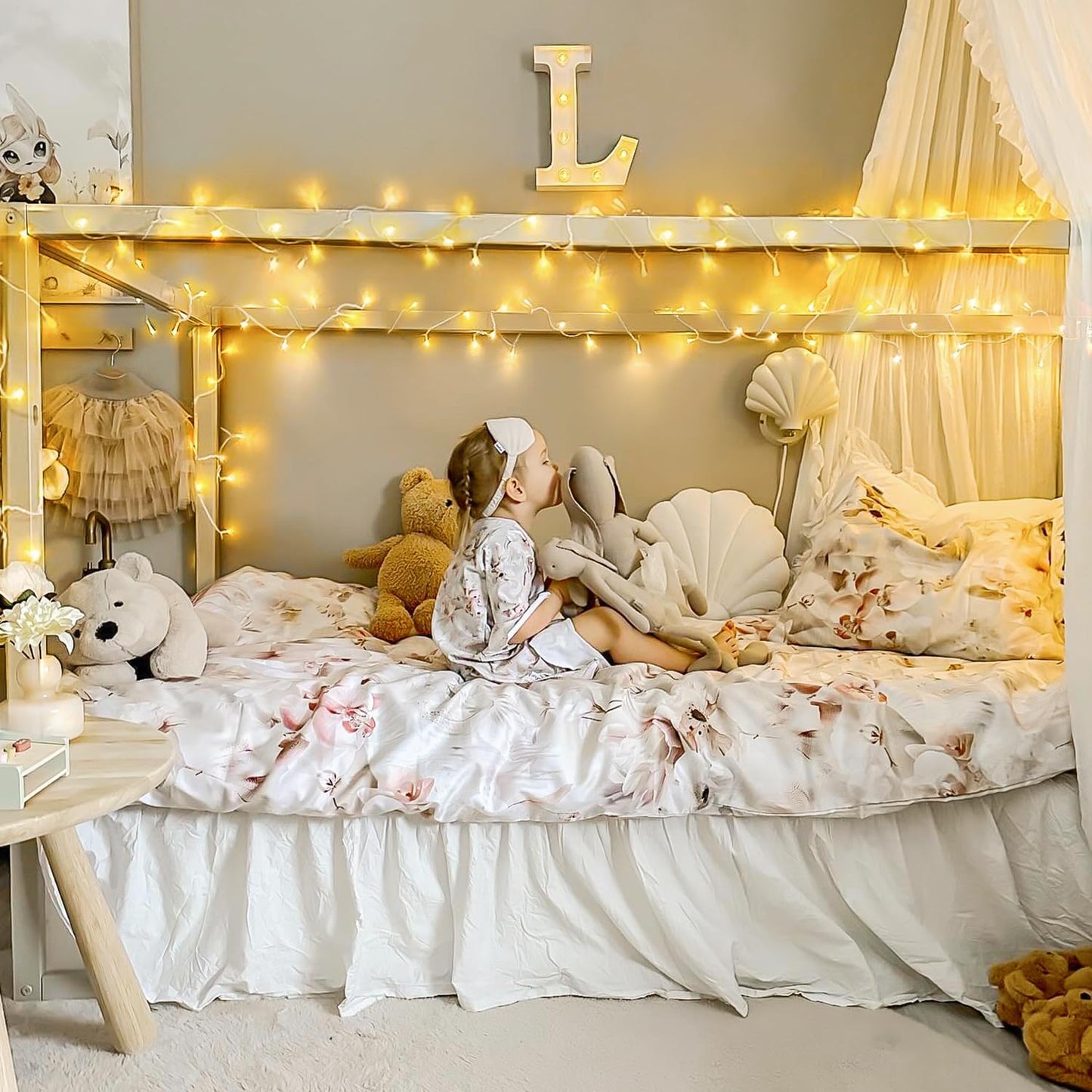 Connectable Warm White String Lights Indoor Bedroom, 8 Modes Christmas String Light Plug in Classroom Lights, 33Ft 100 LED Fairy Twinkle Light Outdoor for Classroom Christmas Tree Decor