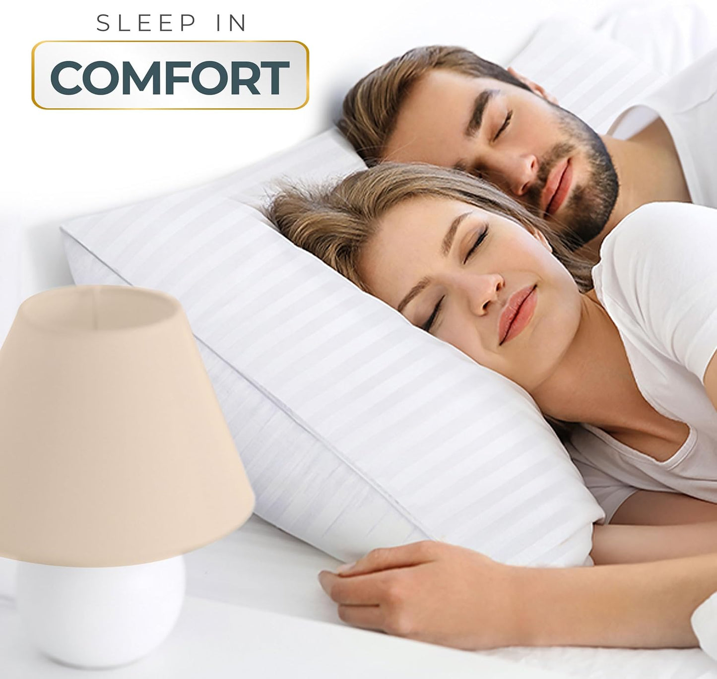 Bed Pillows for Sleeping Queen Size (White), Set of 2, Cooling Hotel Quality, for Back, Stomach or Side Sleepers