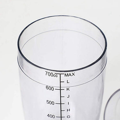 Plastic Cocktail Shaker, Hand Drink Mixer Boba Tea Shaker Cup with Scales,Bar Tool Transparent (24 Oz / 700Cc)