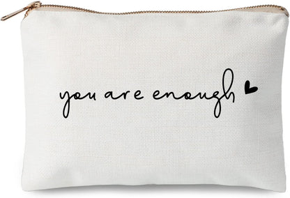You Are Enough Makeup Bag Friend Gift Support Gift Affirmations Gift Mental Health Sister Lipstick Bag Gift for Women Inspirational Gift Self Love
