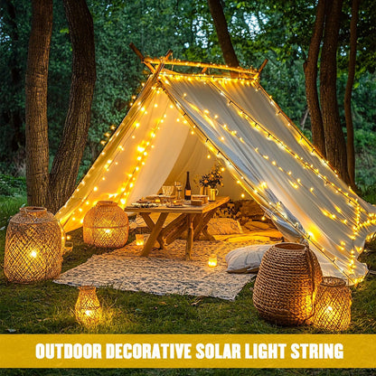 Solar String Lights Outdoor Waterproof, Total 66 FT 200 LED Solar Twinkle Lights Outdoor, Solar Christmas Light for outside Tree Garden Yard Decor(Warm White)