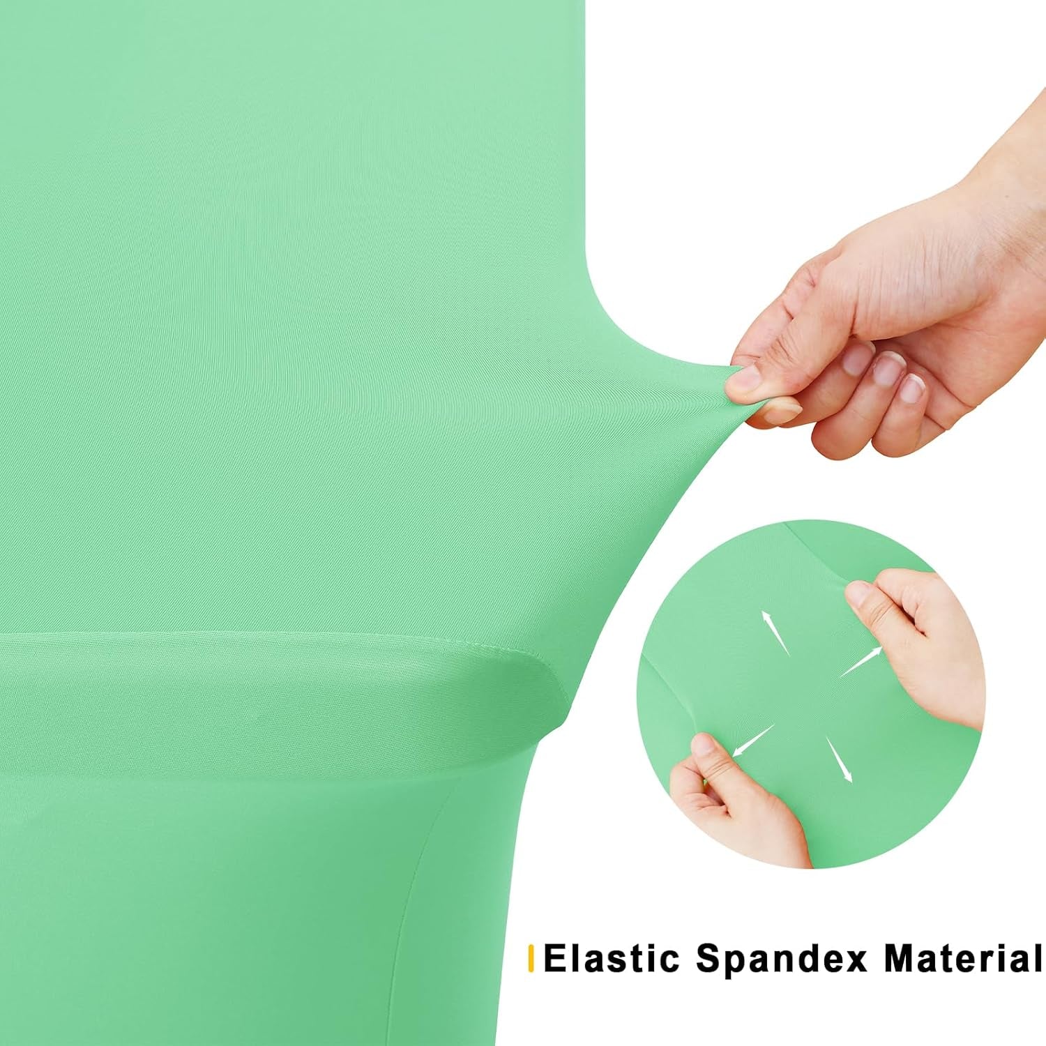 2 Pack Spandex Table Cloth 4FT, Elastic Fitted Stretch Tablecloths for Rectangle Tables, Washable Table Cover for Outdoor, Wedding, Banquet & Parties (Bright Green, 48Lx30Wx30H Inch)