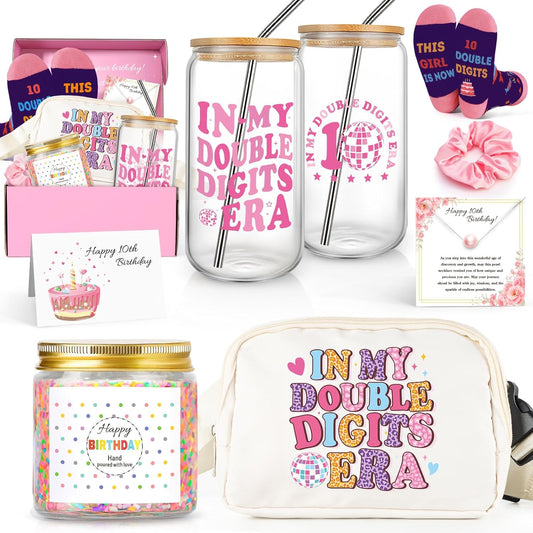 10 Year Old Girl Birthday Gifts, 10Th Birthday Gifts for Girls, Popular Gift 10 Year Old Gifts for Double Digits Birthday Girl W/In My Double Digits Era Cup Fanny Pack
