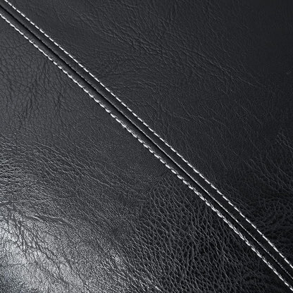 Black Lumbar Faux Leather Decorative Throw Pillow Covers 12X20 Inch for Living Room Couch Bed Sofa, Boho Farmhouse Home Decor, Hand Stitched Rectangle Cushion Case 30X50 Cm