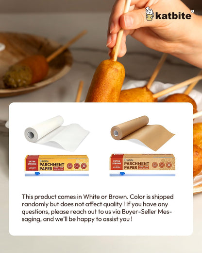 Heavy Duty Parchment Paper Roll for Baking, 15 in X 210 Ft, 260 Sq.Ft Baking Paper with Slide Cutter, Easy to Cut & Non-Stick Cooking Paper for Bread, Cookies, Air Fryer, Steaming, Grilling