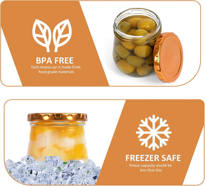 40-Pack 6 oz Mason Jars with Lids - Perfect for Canning, Jams, Honey, Wedding Favors, Shower Gifts, and DIY Spice Storage