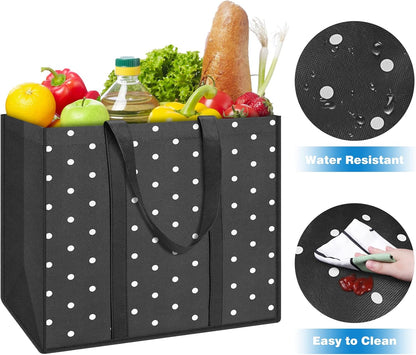 10 Pack Reusable Grocery Bags for Groceries 35L Large Capacity Heavy Duty Waterproof Tote Bags for Shopping and Picnic with Sturdy Handles