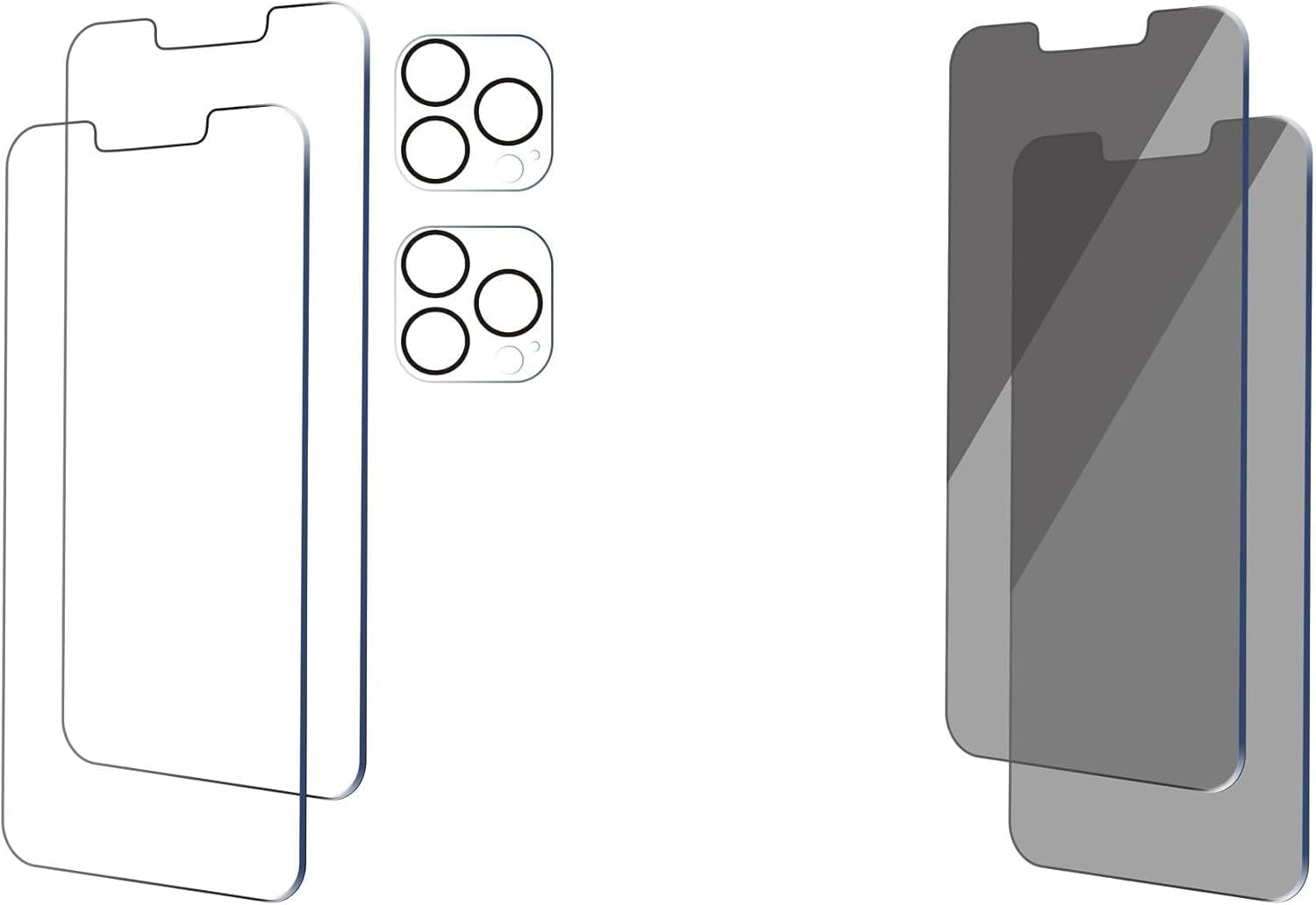 Iphone 13 Pro Screen Protector (2Pack) + Camera Lens Protector & Privacy Screen for Iphone 14/13/13 Pro (6.1 Inch) - 2 Pack