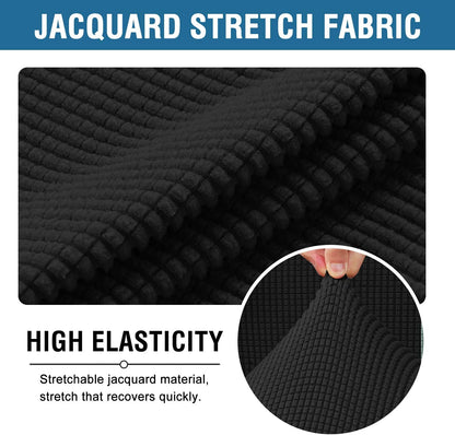 Home Office Chair Covers Stretchable Computer Desk Chair Covers Mid - High Back Universal Executive Boss Gaming Seat Cover Removable Machine Washable，Non Slip Thick Jacquard, Black- Large