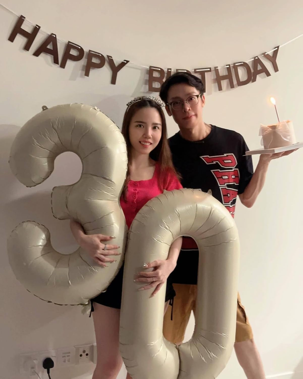 Cream Number 1 Balloon 40 Inch, 1St Birthday Balloon for Baby Boy Girl Toddler First Birthday Decorations, Shiny Cream Party Supplies