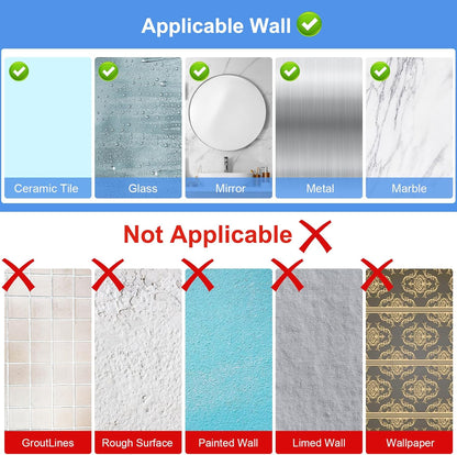 2Pc Acrylic Wall Mount Organizer, Adhesive Shelf, Bathroom Shelves for Wall, Self Adhesive Organizer, Shower Caddies, No Drilling Hang Wall,With 3Pack Tapes, for Bathroom, Kitchen, Living Room