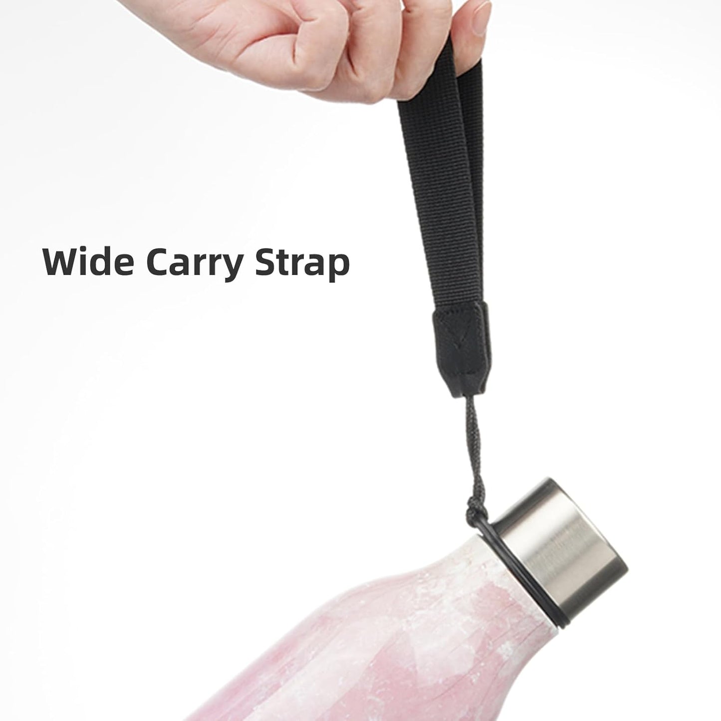 Insulated Water Bottle with Strap,18 Oz Double Wall Stainless Steel Vacuum Bottles Metal Water Flask,Blossom