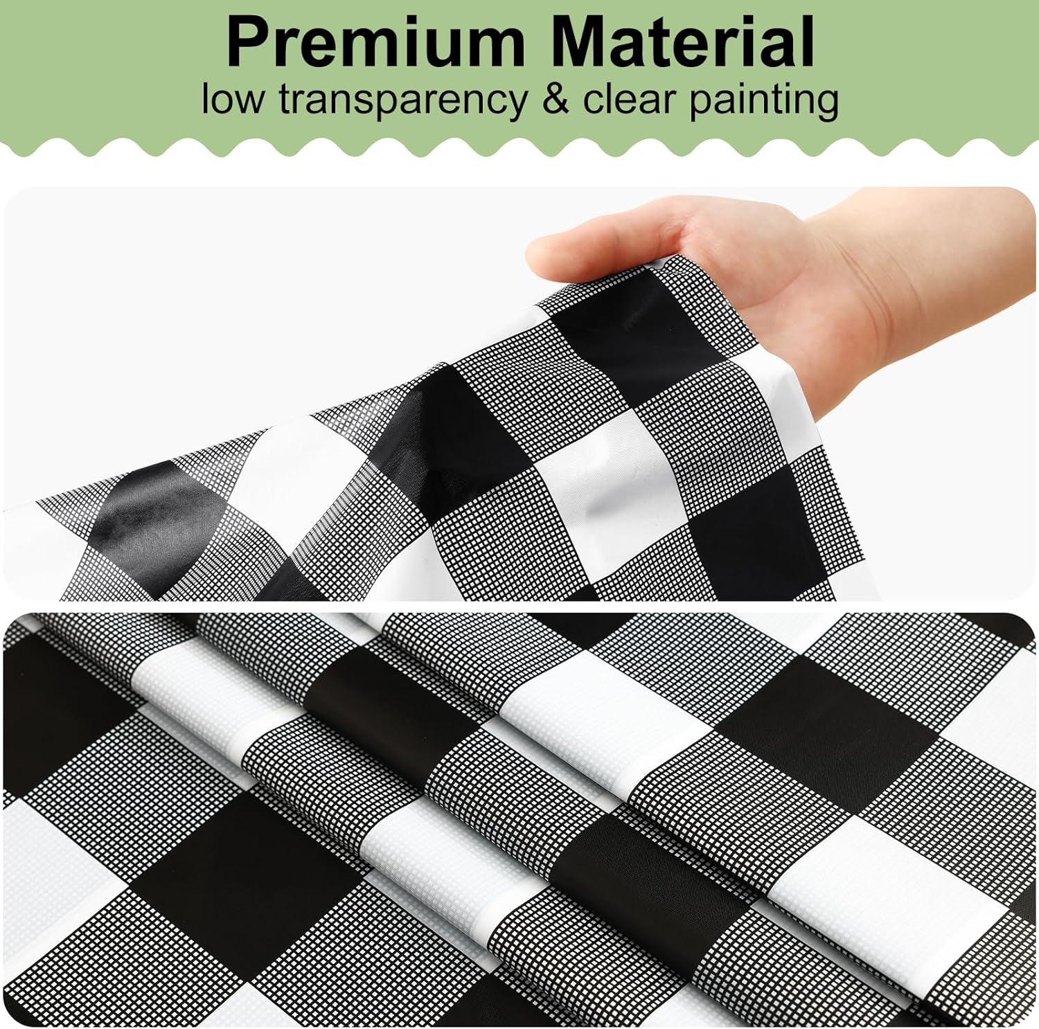 3 Packs Buffalo Disposable Table Cloth, 54 X 108 Inch Waterproof Plastic Tablecloth, Rectangle Black and White Checkered Table Covers for Picnic, Birthday, Party
