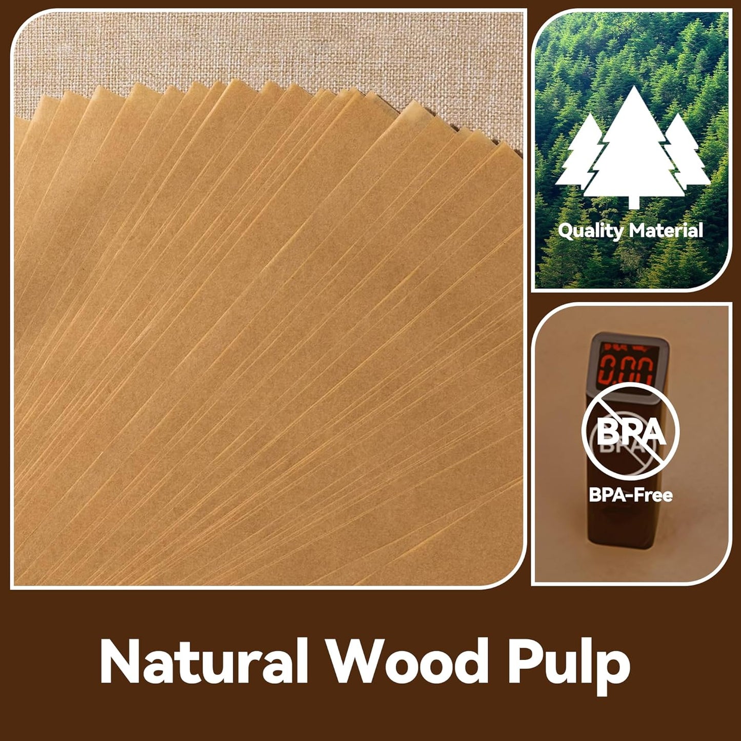 Air Fryer Liners Disposable, 100Pcs Parchment Paper Compatible with Breville BOV845BSS Smart Oven Pro Countertop Oven, Unbleached Parchment Paper Baking Sheet Non-Stick