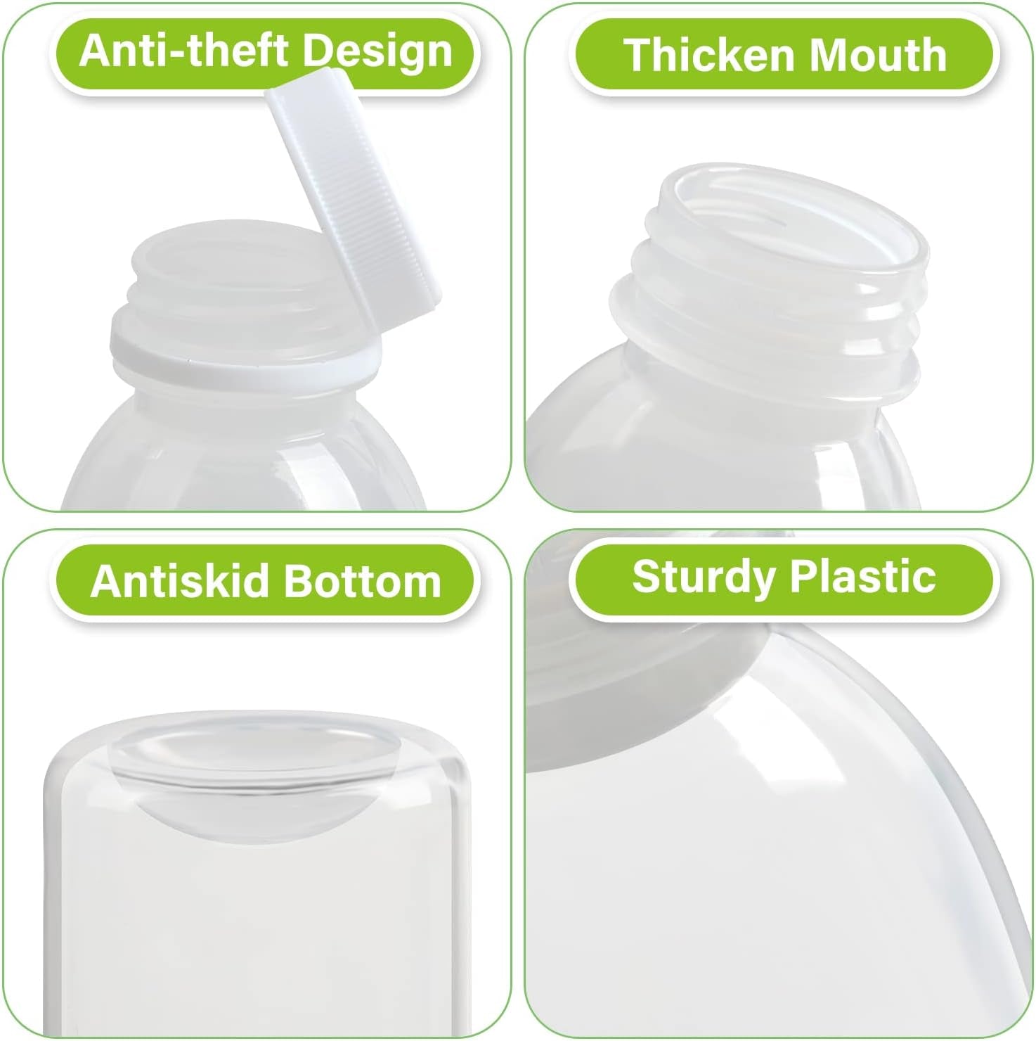 Dishwasher Safe 12Oz Plastic Bottles with Caps Reusable BPA Free PP5 Juice Milk Water Smoothie Bottle Heat-Resistant Refillable