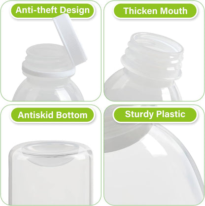 Dishwasher Safe 12Oz Plastic Bottles with Caps Reusable BPA Free PP5 Juice Milk Water Smoothie Bottle Heat-Resistant Refillable