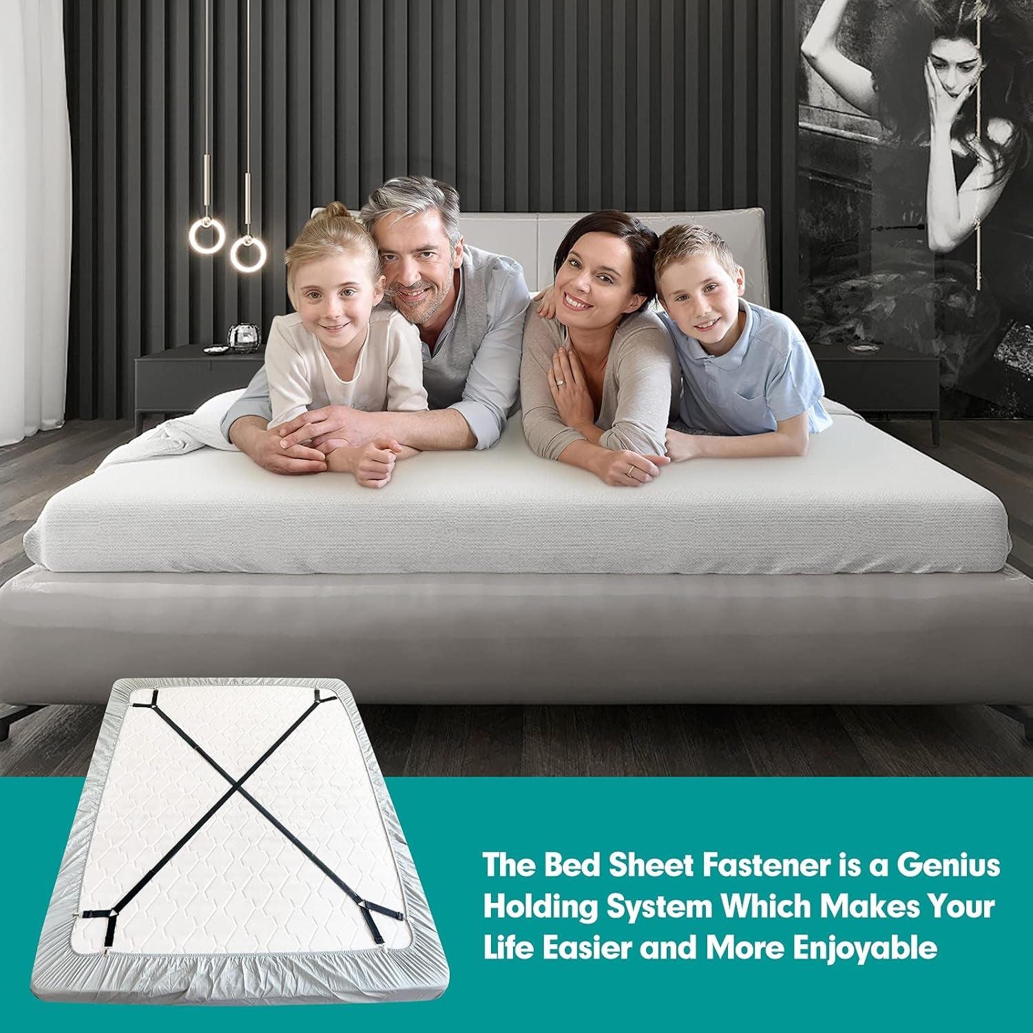Sheet Keeper Straps Bed Sheet Holder for Corners Bedsheet Stays Suspender Clips Fitted Sheet Holder Garters Fasteners Mattress Clamps