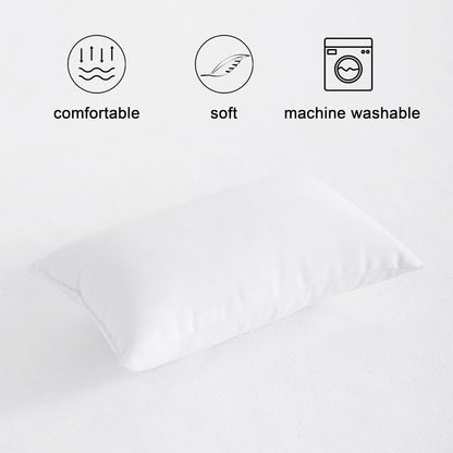 2 Pack Microfiber Mini Pillows, 11X7 Inches, Soft Washable Travel Nap Pillows, White