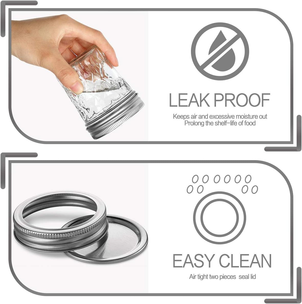 6 Oz Mason Jars - 30 Pack Canning and Jelly Jars with Lids, Perfect for Jam, Honey, Wedding and Shower Favors