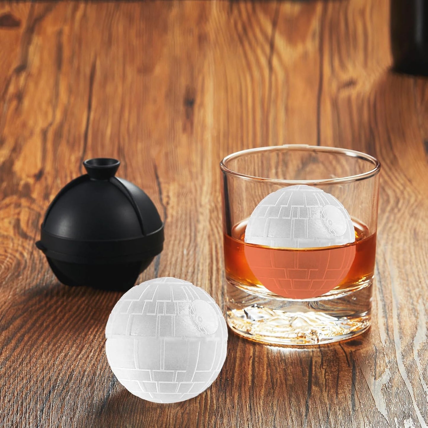 3D Ball Ice Cube Mold, Whiskey Gifts Stocking Stuffers Ideas for Adults Men Women, 2.5" Large Silicone round Ice Cube Tray for Cocktails,Bourbon,Whiskey,Brandy