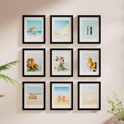 11X14 Picture Frame, Display Pictures 8X10 with Mat or 11X14 without Mat, Photo Frame for Wall Mounting, Black, 1 Pack