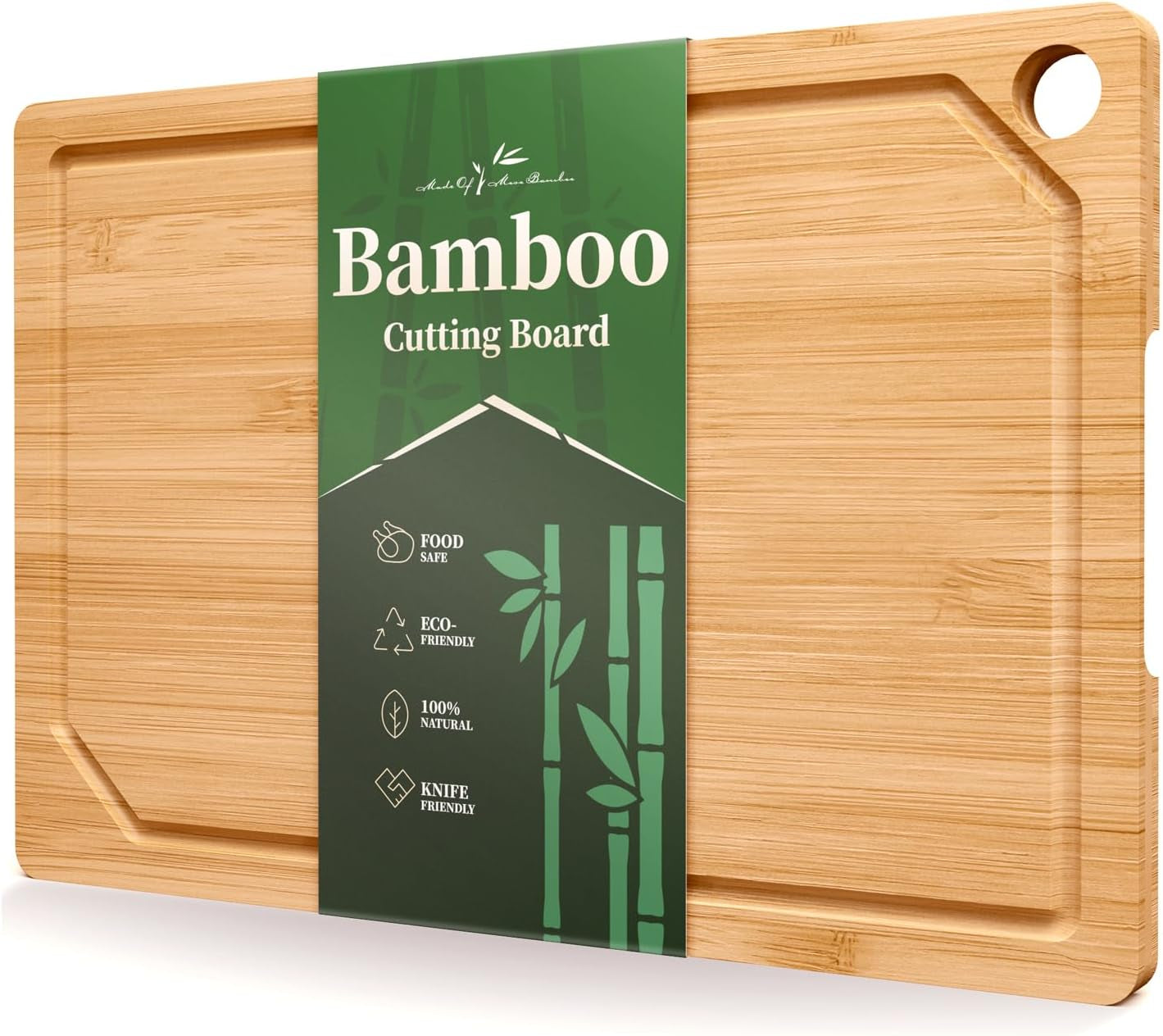 Bamboo Cutting Board - Multi-Sizes Wooden Cutting Boards for Kitchen, Convenient Kitchen Essentials with Deep Juice Grooves, Natural Cutting Board for Chopping & Serving, 11.6" X 7.9"