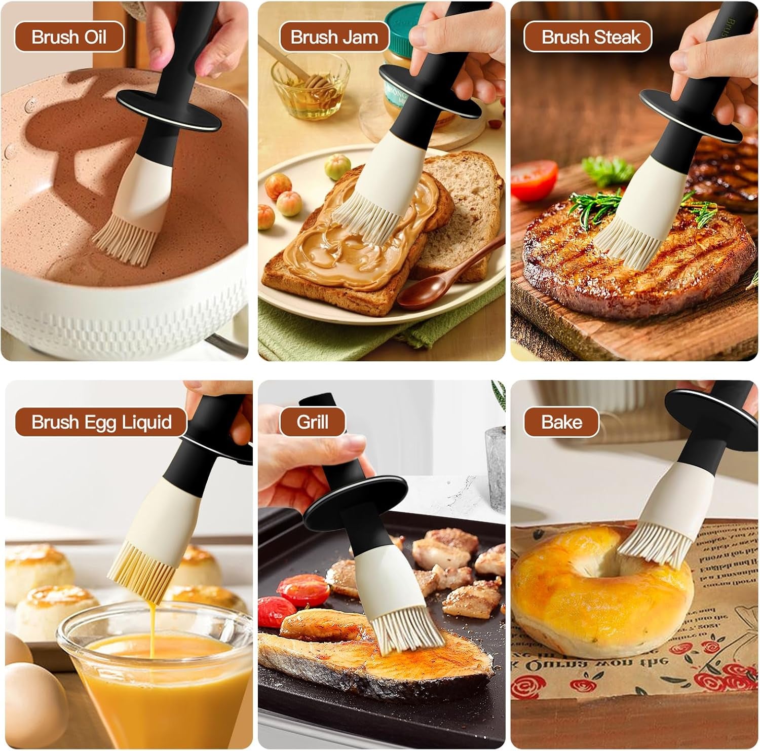 300ml Glass Oil Dispenser with Silicone Basting Brush - Versatile Kitchen Tool for Oils, Vinegars, and Sauces - Black