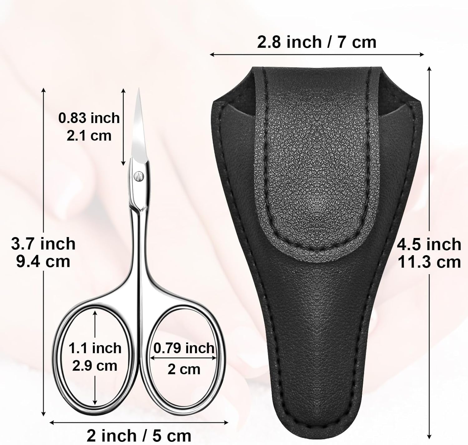 Curved Cuticle Scissors - Professional Stainless Steel Beauty Scissors - Sharp Small - Precise Pointed Tip - for Manicure, Eyebrows, Eyelash, Hair