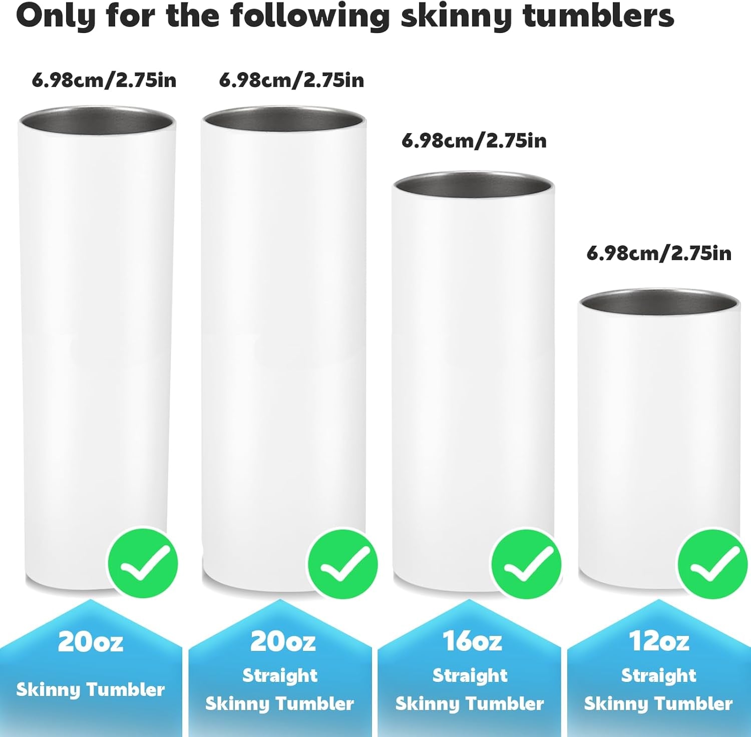 20Oz Skinny Tumbler Replacement Lids 2 Pack,Spill Proof Splash Resistant Silicone Sliding Covers,Straw Friendly, BPA Free