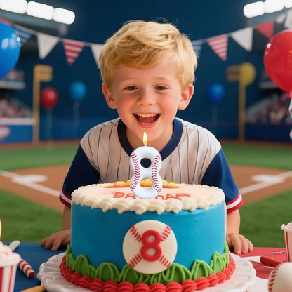 Baseball Birthday Number Candles for Cake White Number 1 Rookie of the Year 1St Birthday Candle Baseball Cake Topper for Baseball Birthday Party Decorations