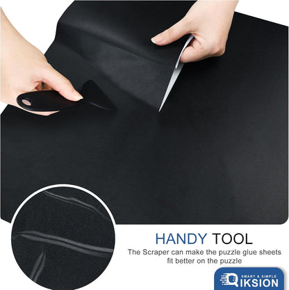 24 Black Puzzle Saver Sheets, Peel & Stick, Preserve 4 X 1000 Pieces Jigsaw Puzzles