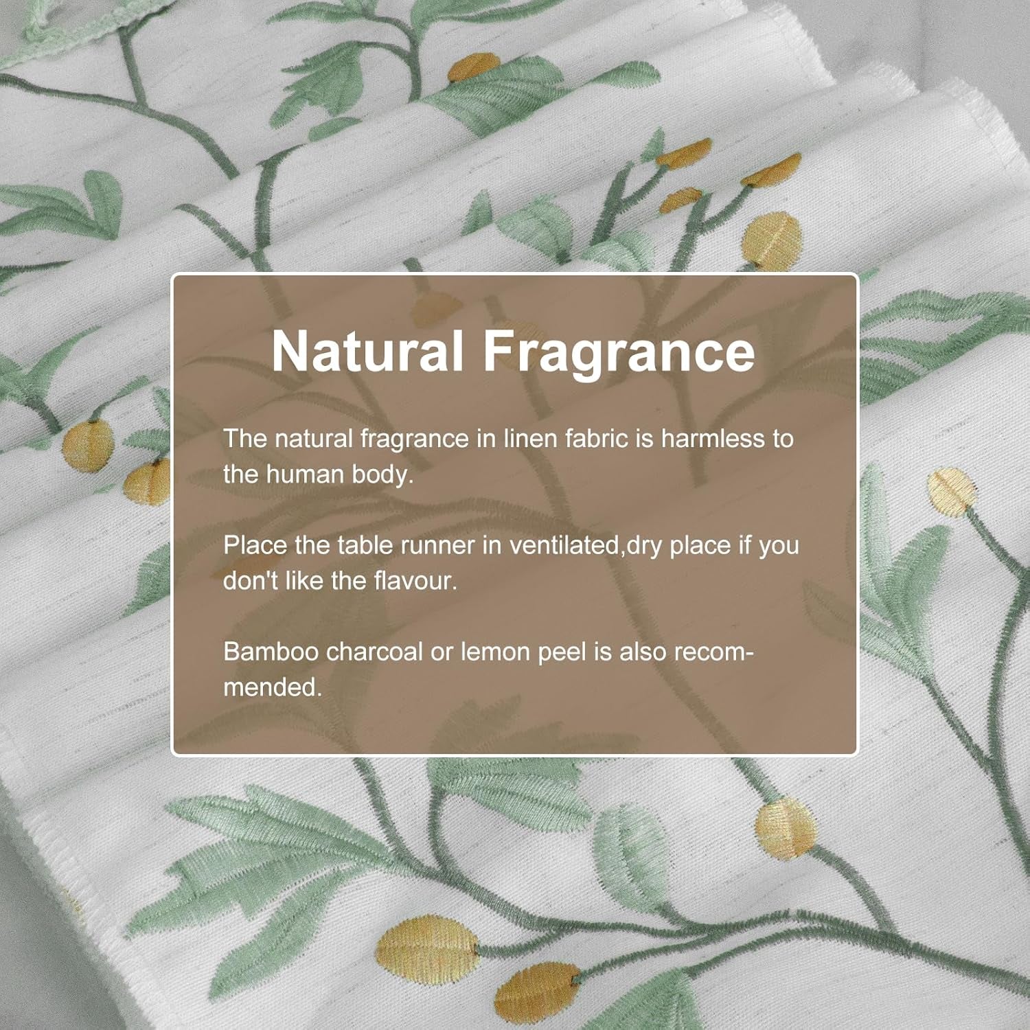 Boho Table Runner with Tassels,Burlap Table Runners 72 Inches Long Room Decor Aesthetic Rustic Farmhouse Summer Decorations for Living Room Green Tree Pattern (12X72 Inches)