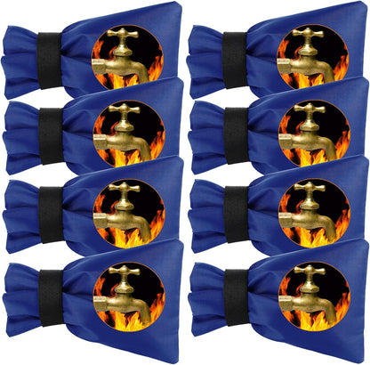 Outdoor Faucet Covers for Winter Freeze Protection - 8 Pack 6" H X 8" W Blue Spigot Covers Winter Insulated, Waterproof Reusable Thickened Hose Bib Socks Protector Insulation for Water Pipes