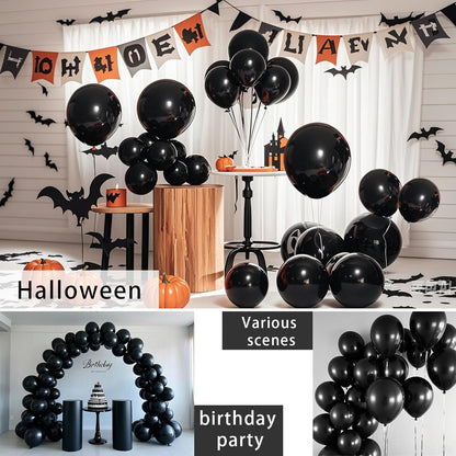 Black Balloons 145 Pcs Black Balloon Arch Kit Different Sizes of 18 12 10 5 Inch Balloon Garland Arch Kit, Latex Balloons for Birthday Party Decorations Graduation Wedding Decor