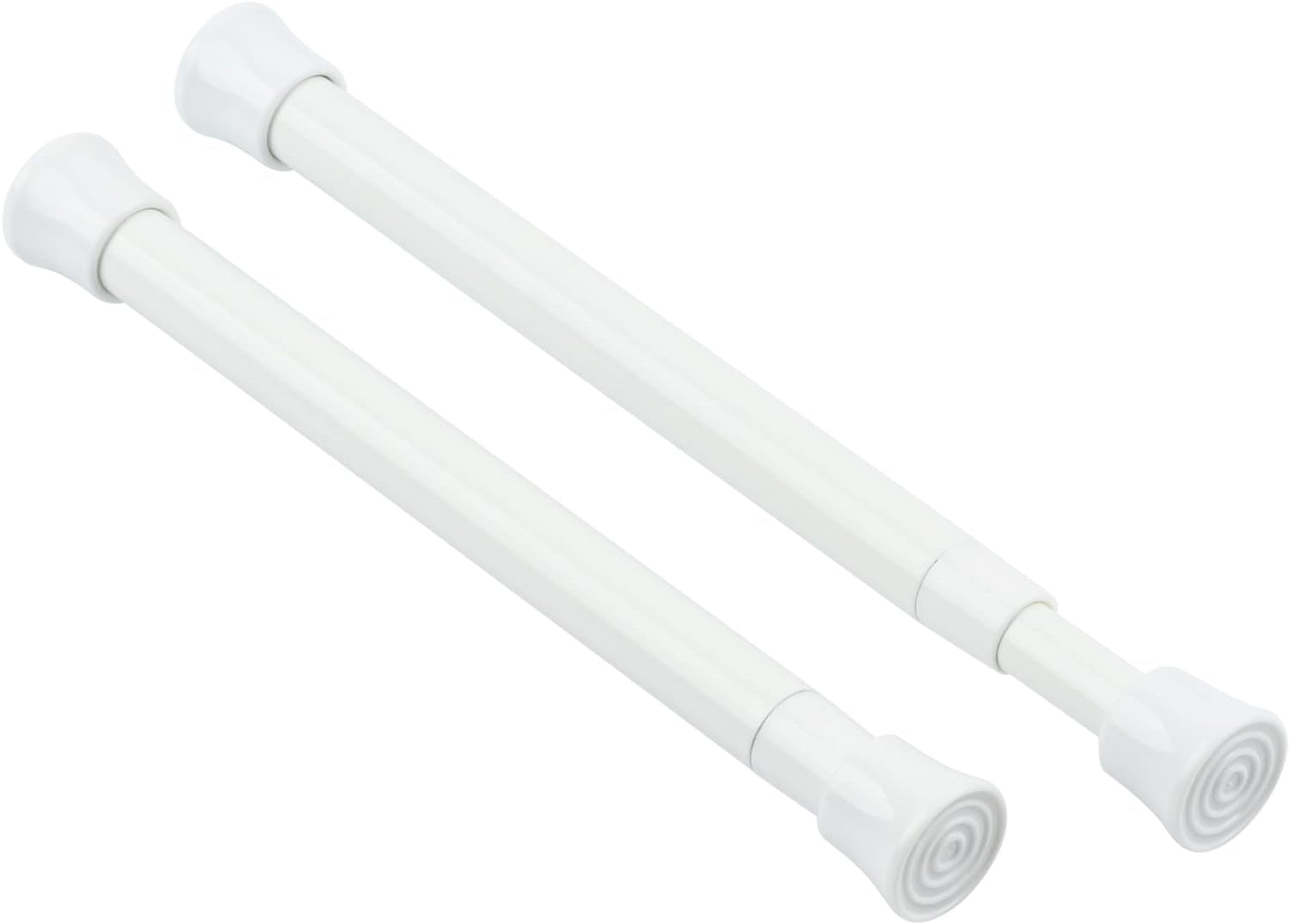 2 Pack Small Spring Tension Curtain Rod 7.5 to 11.5 Inch, Thin Tension Rod No Drill for Window Cupboard Closet, White