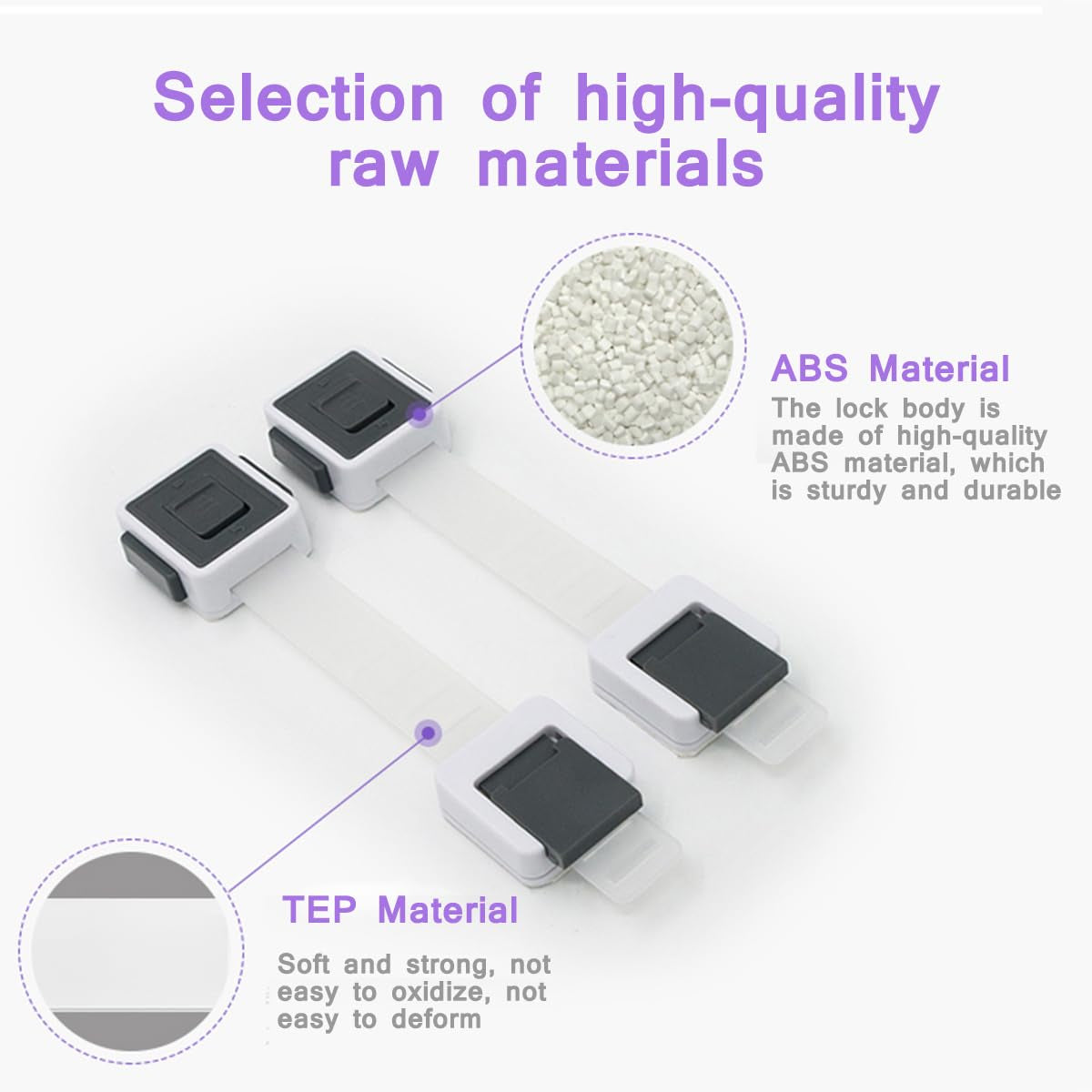 Child Proof Cabinet Locks, 4 Pack Child Locks for Drawer Cupboard Dishwasher Cupboard Pantry and Toilet. Adhesive Safety Baby Proofing Fridge Lock for Kids and Toddler