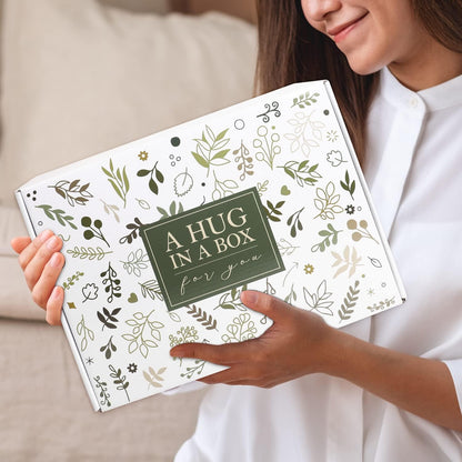 Self Care Gifts for Women, Get Well Gifts for Women, Sympathy Gift Baskets, Get Well Soon Care Package, Encouragement Inspirational Gift Baskets, Sending Hug (Ivory)