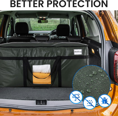 69 Gallon Extra Large Storage Bags, XXL Green Heavy Duty Moving Bags for Storage with Visible Window, Wrap around Handles, Totes for Space Saving, Alternative to Moving Boxes (2 Pack)